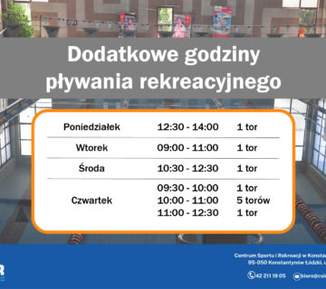 dodatkowe godziny pływania 2025-2026