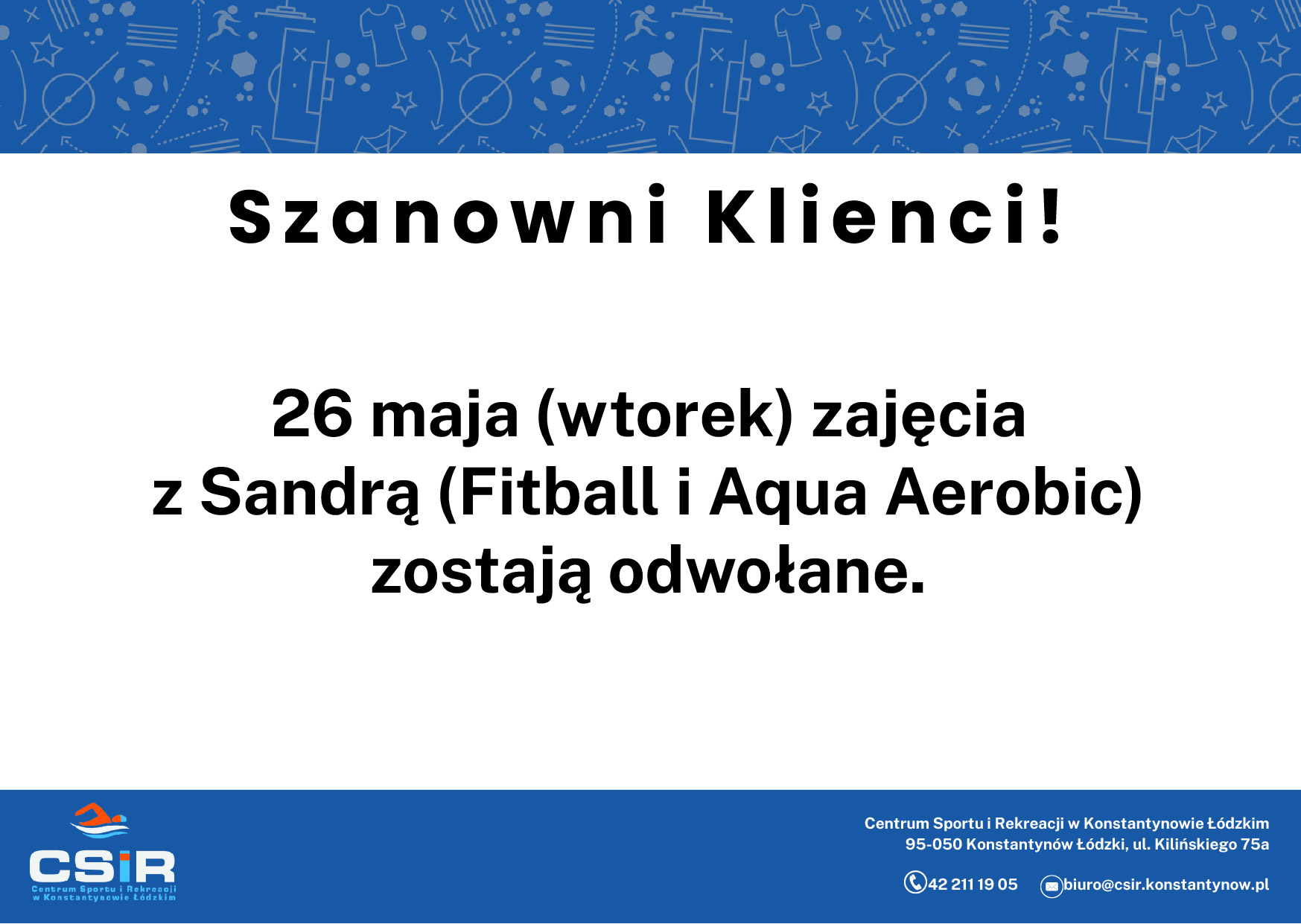 2026-05-26 odwolane zajecia z sandra